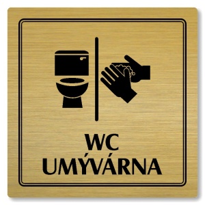 WC, umývárna, 118x118mm, zlatá, Utah